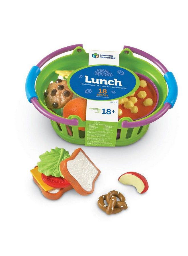 New Sprouts Lunch Basket Pretend Play Food 18 Piece Set Ages 18 Mos+