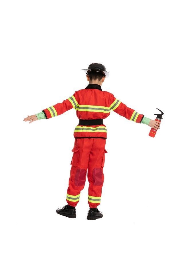 Child Boy Fire Fighter Costume Red (Small (5 7Yr))