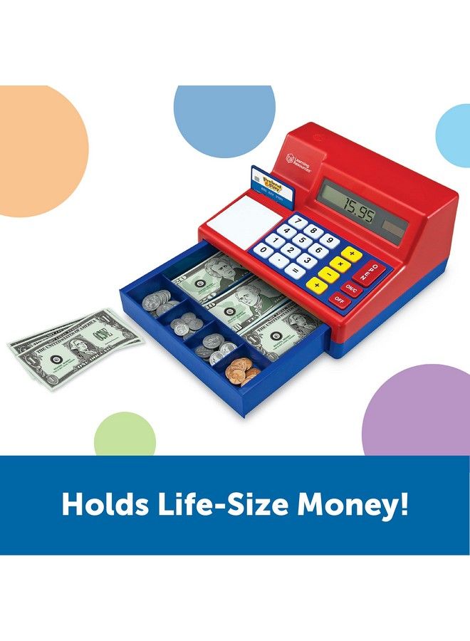 Pretend & Play Calculator Cash Register 73 Pieces Ages 3+ Develops Early Math Skills Play Cash Register For Kids Toy Cash Register Play Money For Kids