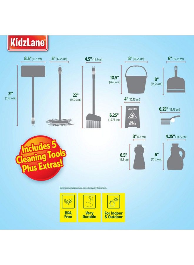 Kids Cleaning Set For Toddlers ; Kids Broom Set For Kids For Play ; Mop And Cleaning Toys Set ; Kids Broom And Mop Set For Toddlers ; Cleaning Toys For Kids Ages 4 8 And Older