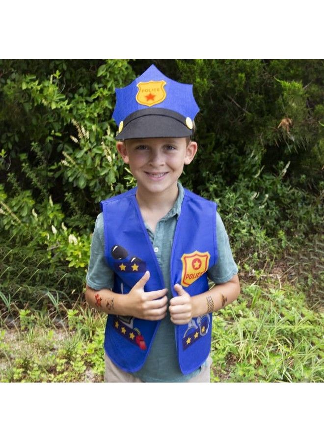 Police Themed Party Supplies 16 Pc Police Party Favors 8 Police Hats For Kids & 8 Police Costume Vests Policeman Dress Up For Police Birthday