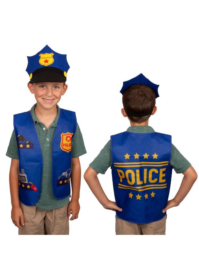 Police Themed Party Supplies 16 Pc Police Party Favors 8 Police Hats For Kids & 8 Police Costume Vests Policeman Dress Up For Police Birthday