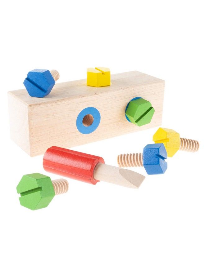 Screw Block Toy Kids Wooden Manipulative With Screws And Screwdriver Fun Fine Motor Development Activity For Boys And Girls