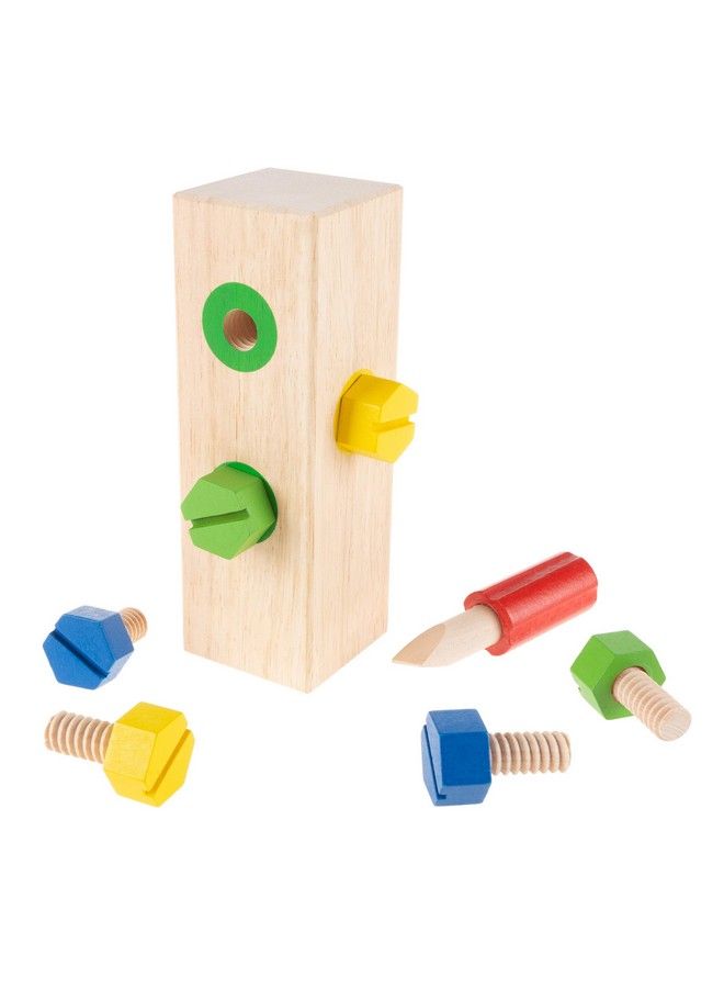 Screw Block Toy Kids Wooden Manipulative With Screws And Screwdriver Fun Fine Motor Development Activity For Boys And Girls