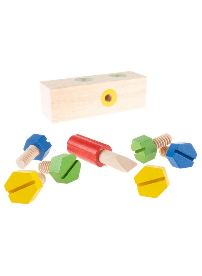 Screw Block Toy Kids Wooden Manipulative With Screws And Screwdriver Fun Fine Motor Development Activity For Boys And Girls