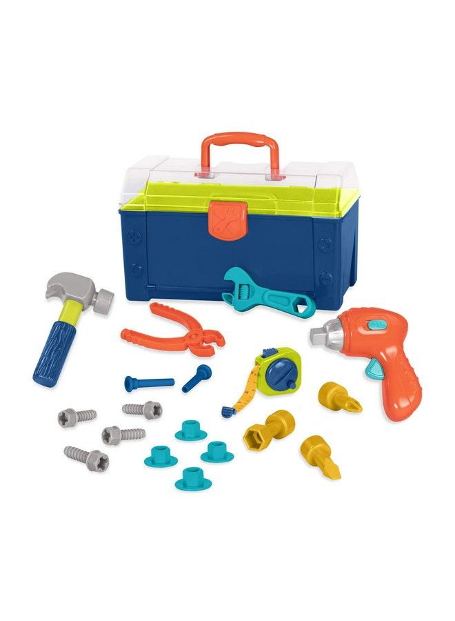 Battat Battat Busy Builder Tool Box Durable Kids Tool Set Pretend Play Construction Tool Kit For Kids 3 Years+ (20 Pcs)