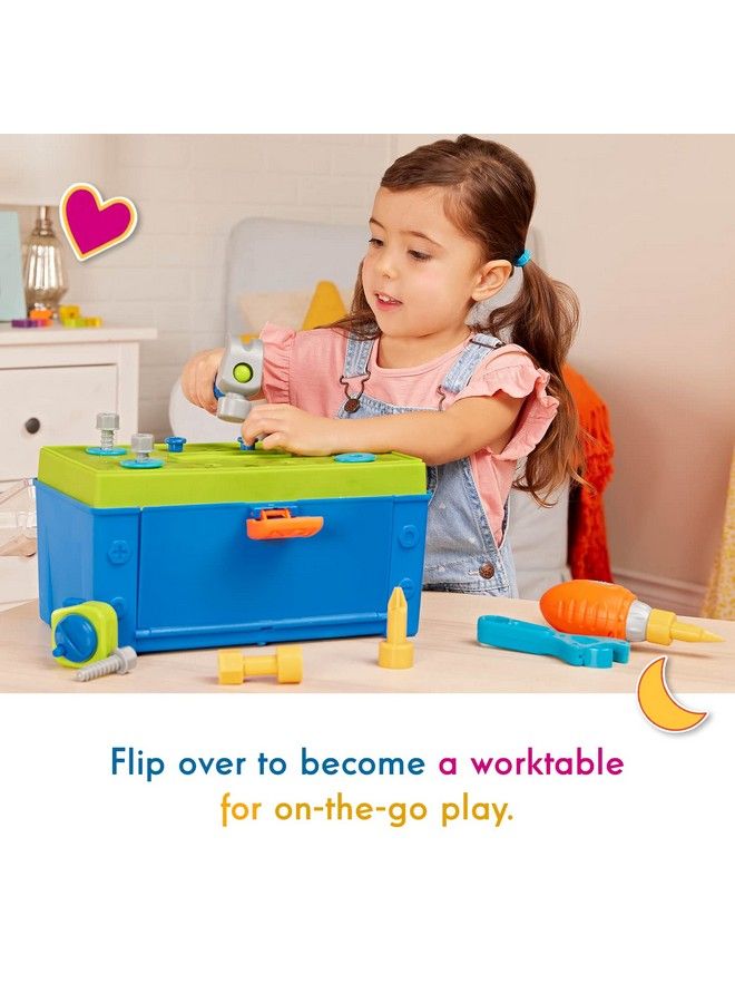 Battat Battat Busy Builder Tool Box Durable Kids Tool Set Pretend Play Construction Tool Kit For Kids 3 Years+ (20 Pcs)