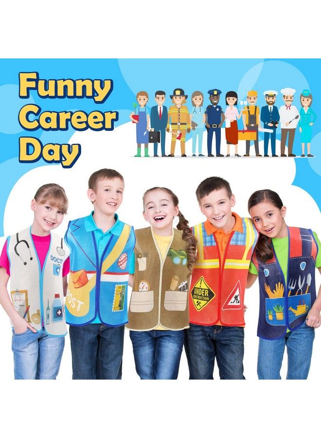 Geyoga 10 Pcs Kids Community Helper Dress Up Vest Career Cosplay Cloth Toddlers Occupation Pretend Play Costume (3-5 Years)