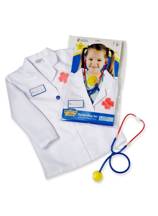 Doctor Play Set 3 Pieces Ages 3+ Doctor Kit For Kids Pretend Play Doctor Dress Up For Kids Doctor Costume For Kids Preschool Learning Games