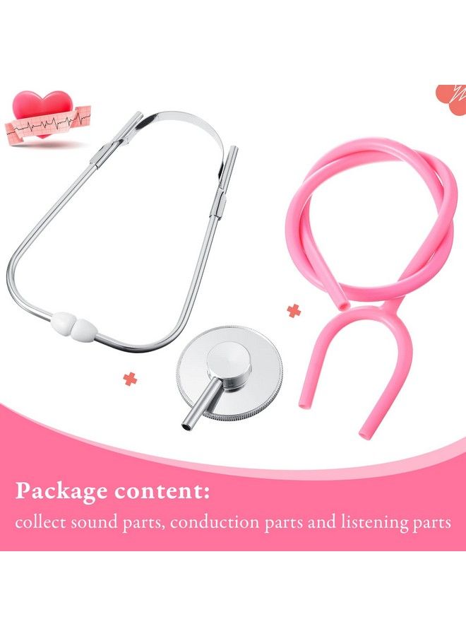 8 Pcs Kids Stethoscope Toy Working Nursing Real Stethoscope Doctor Kit For Kids Role Play Pretend Game Doctor Nurse Costume Accessories (Blue Red Black Pink)