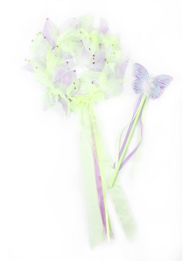 Fairy Halo & Wand Child Accessory Set Green (Tinkerbell) …
