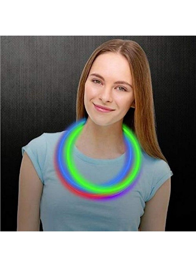 50 Pack 22 Inch Blue Glow Stick Necklaces ; In Bulk ; New Year’S Eve Party Supplies Glow Party Favors Raves Edm Concerts Glow Party Glow Jewelry (Multi Color)