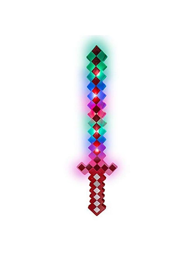 Led Light Up Pixel 8 Bit Toy Sword For Kids Red