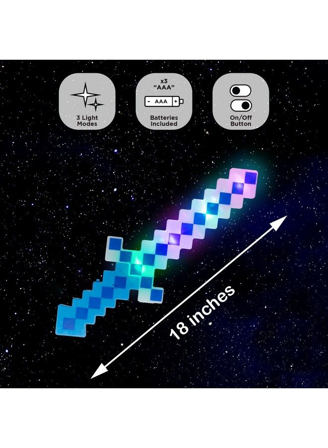 Led Light Up Pixel 8 Bit Toy Sword For Kids