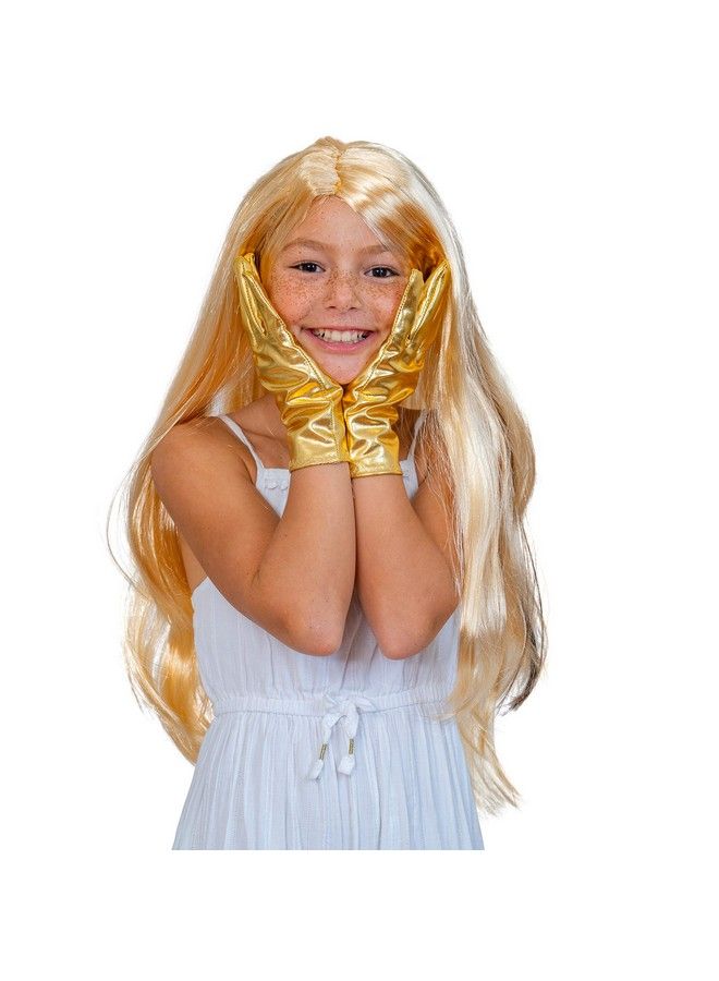 Long Blond Princess Wig Blonde Kids Pretend Play Costume Accessories Princess Wigs For Children