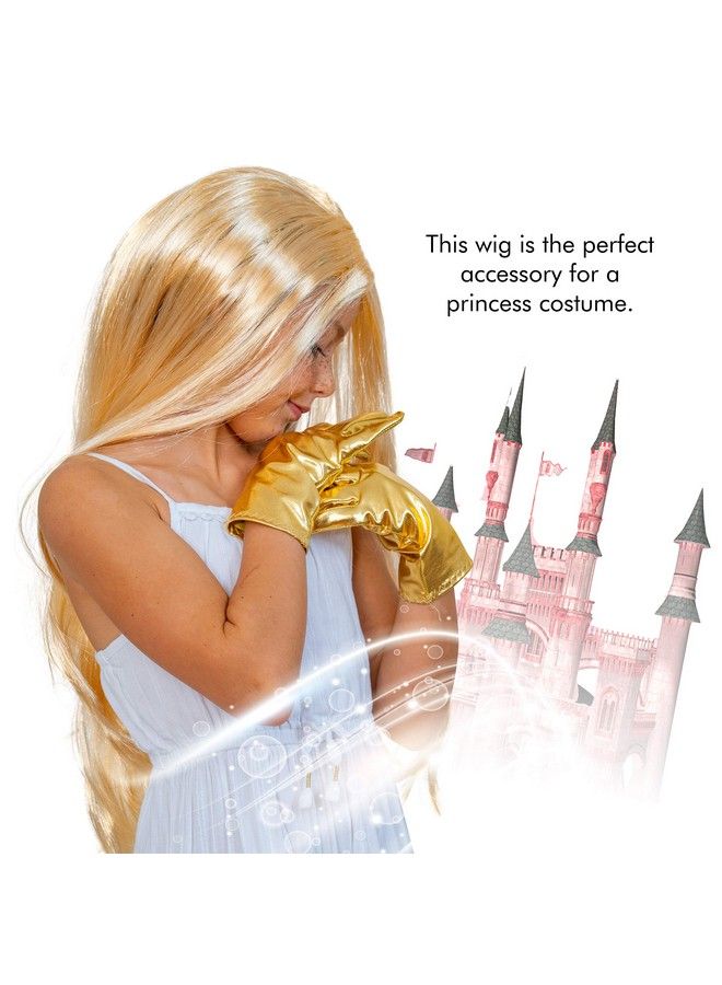 Long Blond Princess Wig Blonde Kids Pretend Play Costume Accessories Princess Wigs For Children