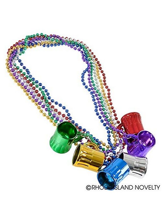Mardi Gras Mug Shot Glass Beads 12 Necklaces