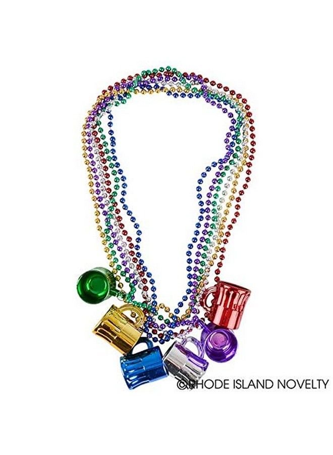 Mardi Gras Mug Shot Glass Beads 12 Necklaces