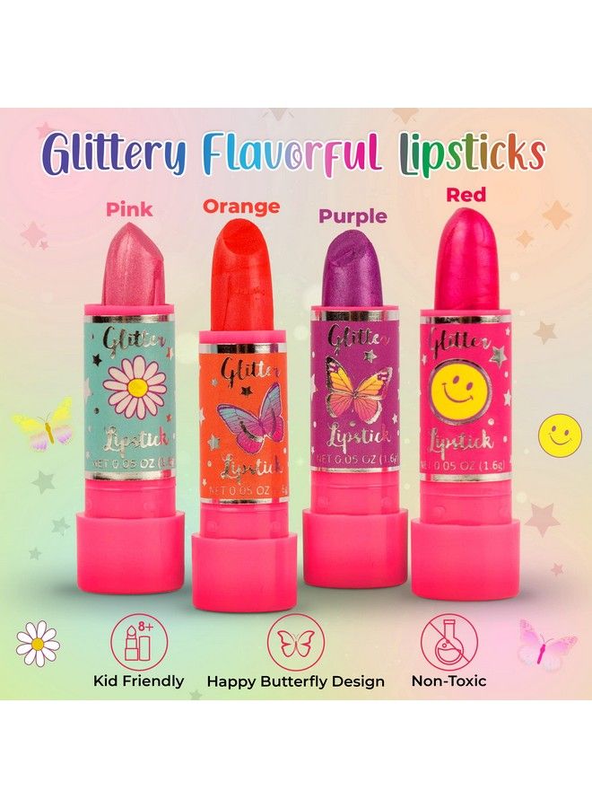 Toddler Makeup Kit Girls Makeup Kit With Mood Change Lipsticks And Colorful Eyeshadow Palette Kid Friendly Washable Little Girl Makeup & Pretend Play Set (Applicator Included)