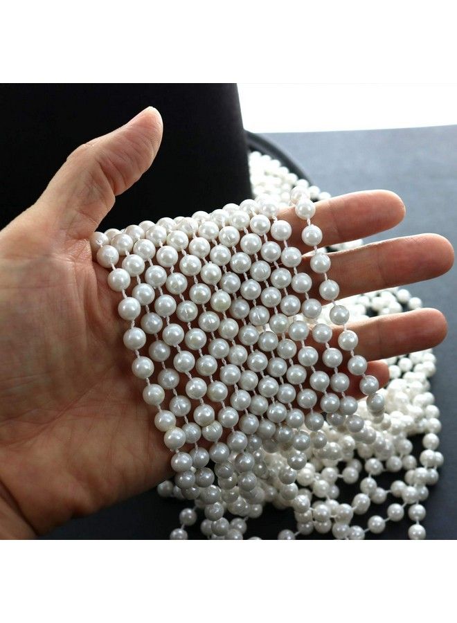 ⓡ 12 Pcs White Pearl Bead Necklaces Flapper Beads Party Accessory Party Favor