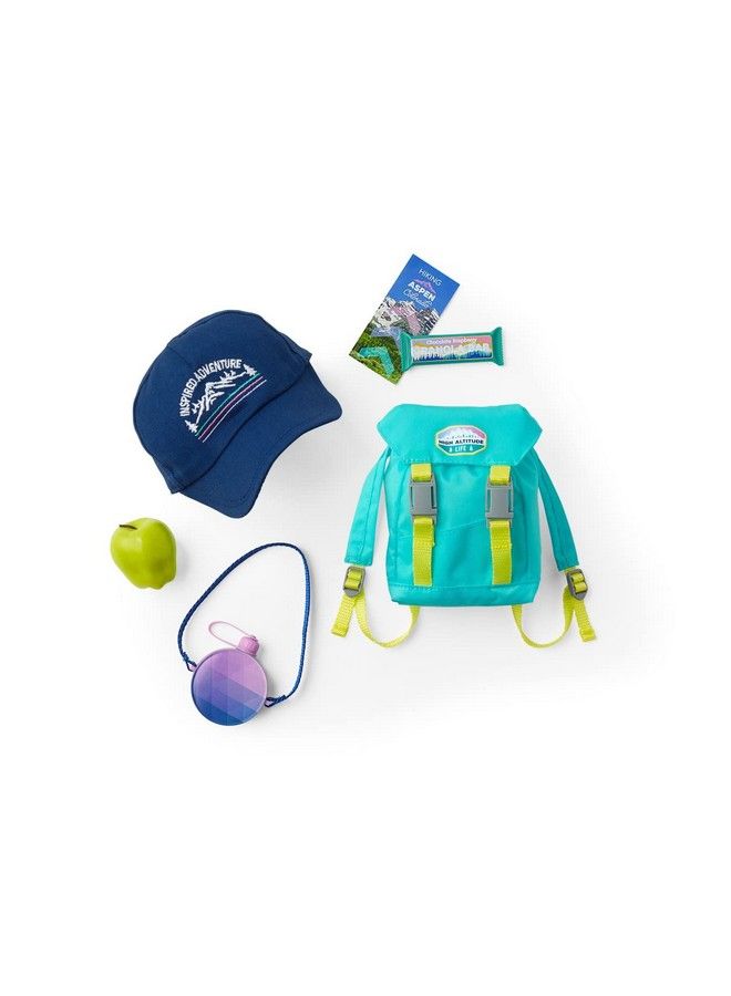 2022 Girl Of The Year Corinne’S Camping Accessories For 18 Inch Dolls Includes A Bright Blue Backpack A Dark Blue Baseball Cap And A Trail Guide