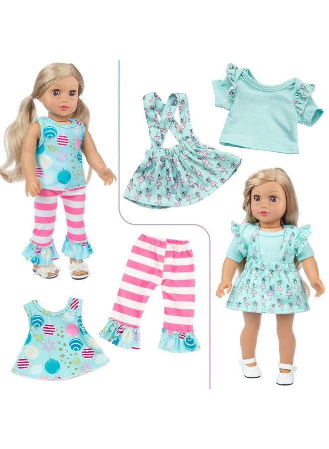 Ramdon 10 Sets 18 Inch Doll Clothes Outfits Pajamas Dresses Hair Clips For 18 Inch Girl Doll