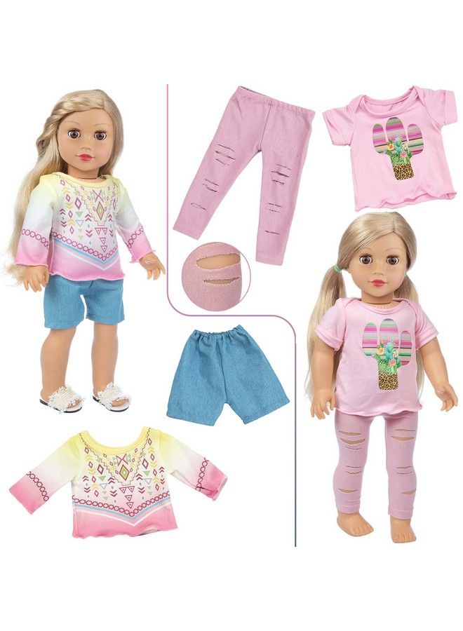 Ramdon 10 Sets 18 Inch Doll Clothes Outfits Pajamas Dresses Hair Clips For 18 Inch Girl Doll