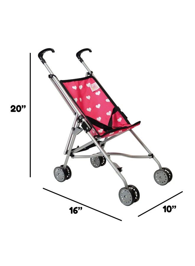 Hearts My First Doll Stroller For Kids Super Cute Doll Stroller For Girls Doll Stroller Folds For Storage Great Gift For Toddlers