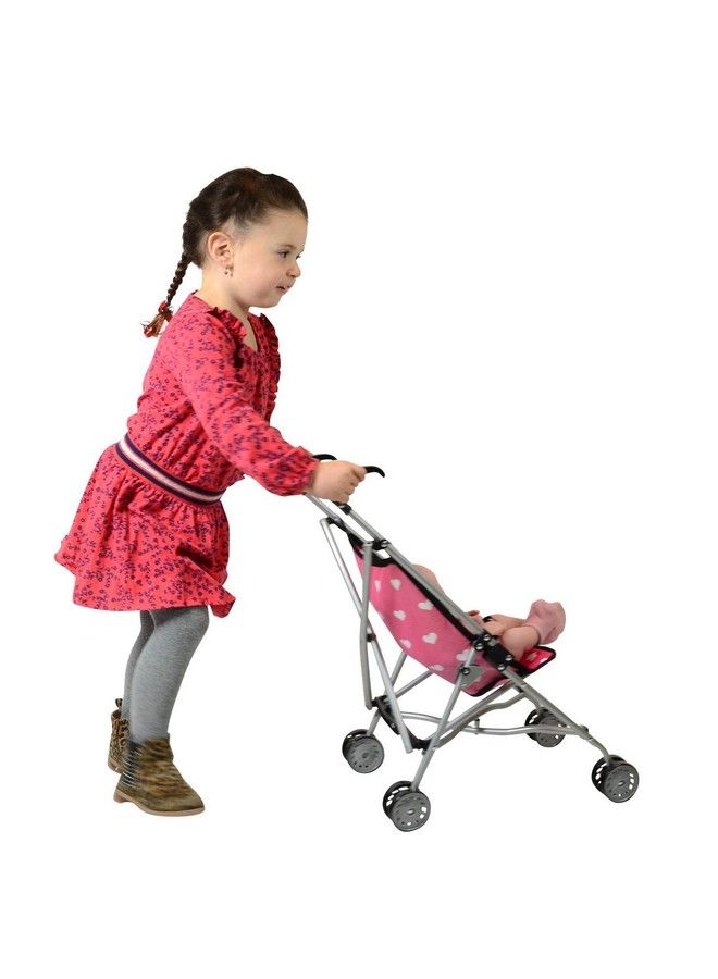 Hearts My First Doll Stroller For Kids Super Cute Doll Stroller For Girls Doll Stroller Folds For Storage Great Gift For Toddlers