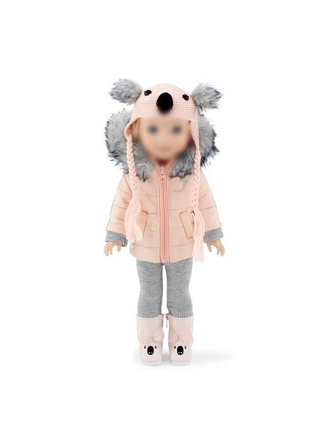 14 Inch Doll 4 Pc Winter Snow Coat Koala Outfit Includes Adorable Knit Hat And Boots Accessories ; Compatible With Wellie Wishers Dolls
