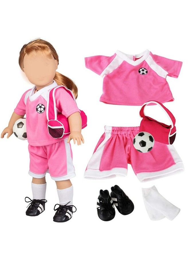 Soccer Uniform 6 Pc Premium Handmade Outfit For All 18 Inch Dolls Clothes Accessories Set