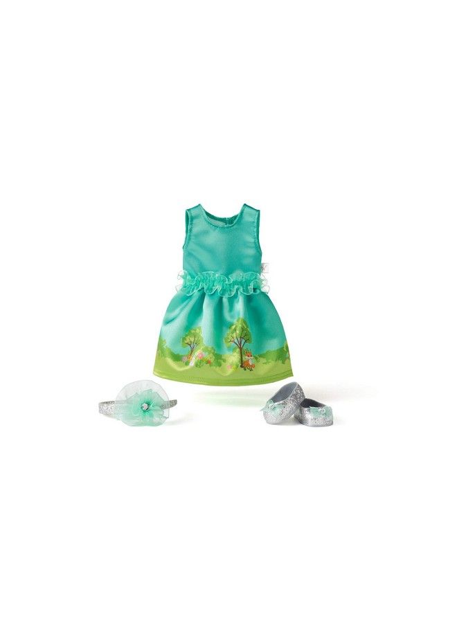 Welliewishers Garden Adventure Outfit For 14.5 Inch Dolls With A Sleeveless Teal Dress Sparkling Silver Headband Glittering Silver Pair Of Shoes Ages 4+