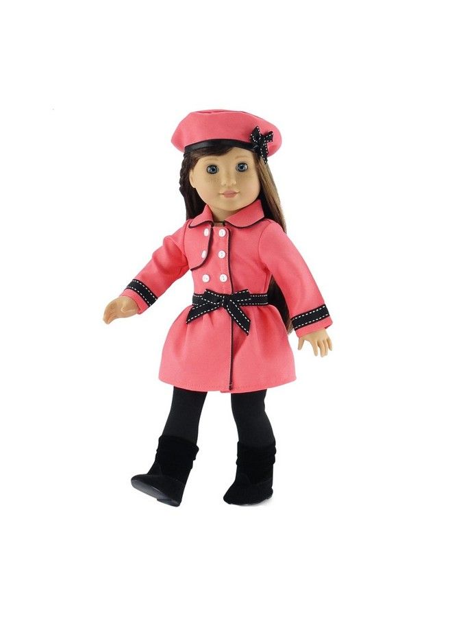 18 Inch Doll Outdoor 4 Pc Traveling Coat Outfit Includes Leggings Hat And 18