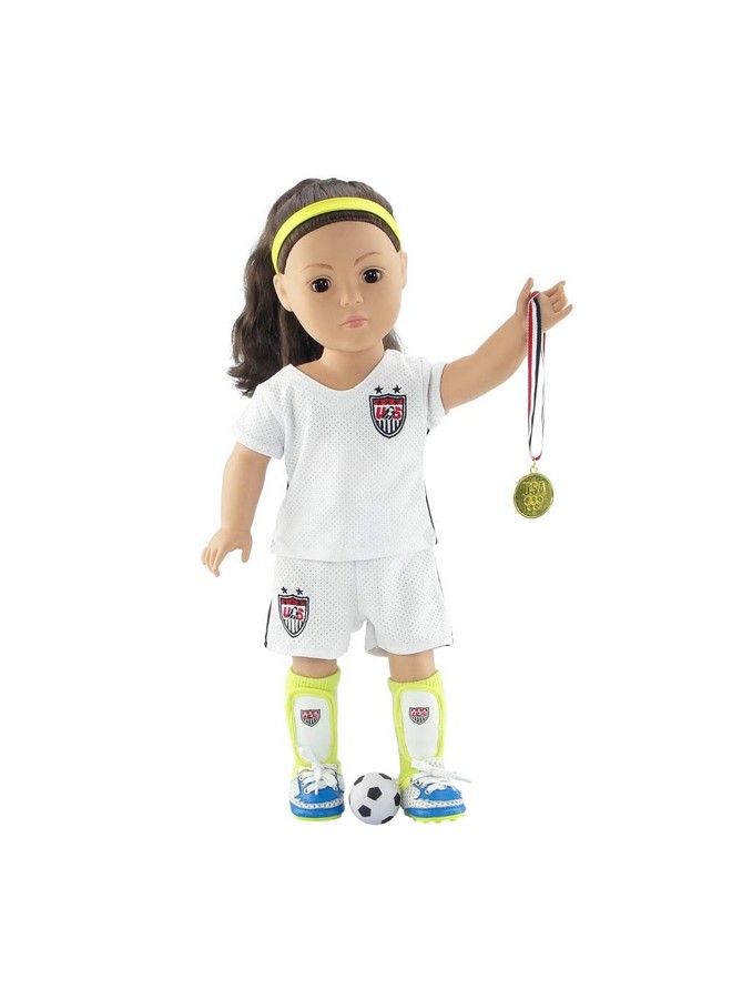 18 Inch Doll Usa Soccer Sports Uniform Including Detailed Emboirdered Patches Gold Medal And Shoes! ; Fits Most 18