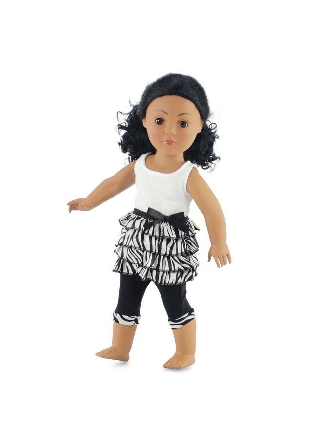 Doll Clothes ; Fun 18 Inch Doll 2 Pc Zebra Print Casual Spring Summer Clothing Outfit ; Compatible With American Girl Dolls ; Gift Boxed!