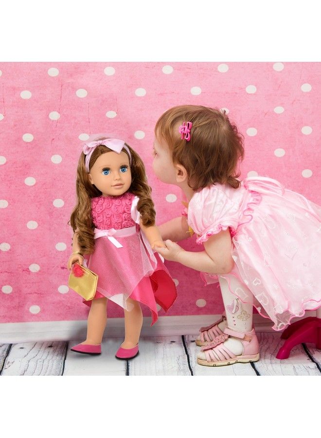 18 Inch Girl Doll Fashion Doll With Fine Hair For Styling Clothes Pink Shoes And Accessories Princess Doll For Girls And Kids