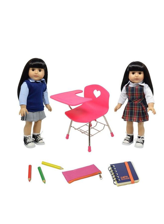 18 Inch Doll Playset Accessories Fits 18 Inch Dolls (School Uniform And Desk)
