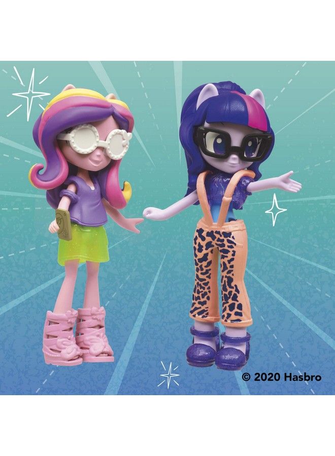 My Little Pony Equestria Girls Fashion Squad Twilight Sparkle And Princess Cadance Mini Doll Set Toy 40 Fashion Accessories