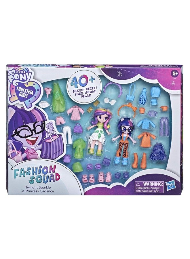 My Little Pony Equestria Girls Fashion Squad Twilight Sparkle And Princess Cadance Mini Doll Set Toy 40 Fashion Accessories