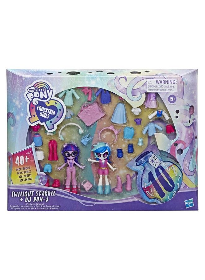 Equestria Girls Fashion Squad Twilight Sparkle And Dj Pon 3 Mini Doll Set Toy With Over 40 Fashion Accessories