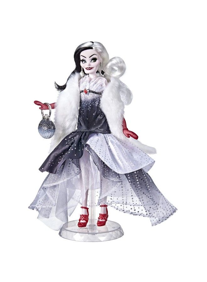 Disney Villains Style Series Cruella De Vil Contemporary Style Fashion Doll With Accessories Collectible Toy For Girls 6 Years And Up
