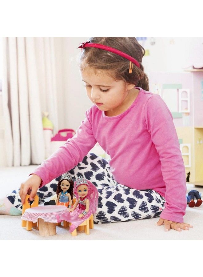 Little Dolls Set With Mini Princess Dolls For Girls Princess Toy Dolls For Dollhouse Small Doll Mini Princess Figures With Tiaras Hair Accessories Tiny 5.5” Miniature Mini Dolls Set Of 6