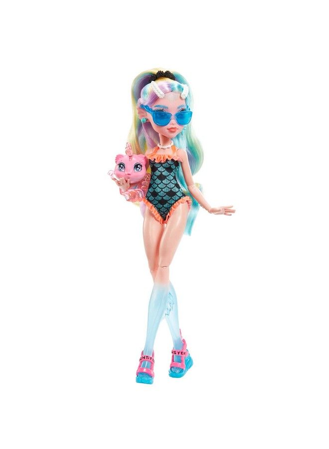 Lagoona Blue Fashion Doll With Colorful Streaked Hair Signature Look Accessories & Pet Piranha