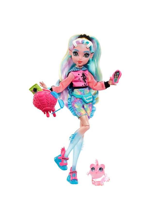 Lagoona Blue Fashion Doll With Colorful Streaked Hair Signature Look Accessories & Pet Piranha