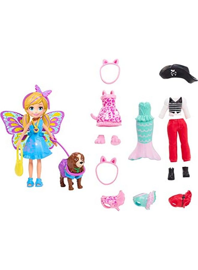 Doll & Accessories Masque ‘N Match Costume Pack With 3 Inch Small Doll Pet 4 Costumes For Doll & For Pet