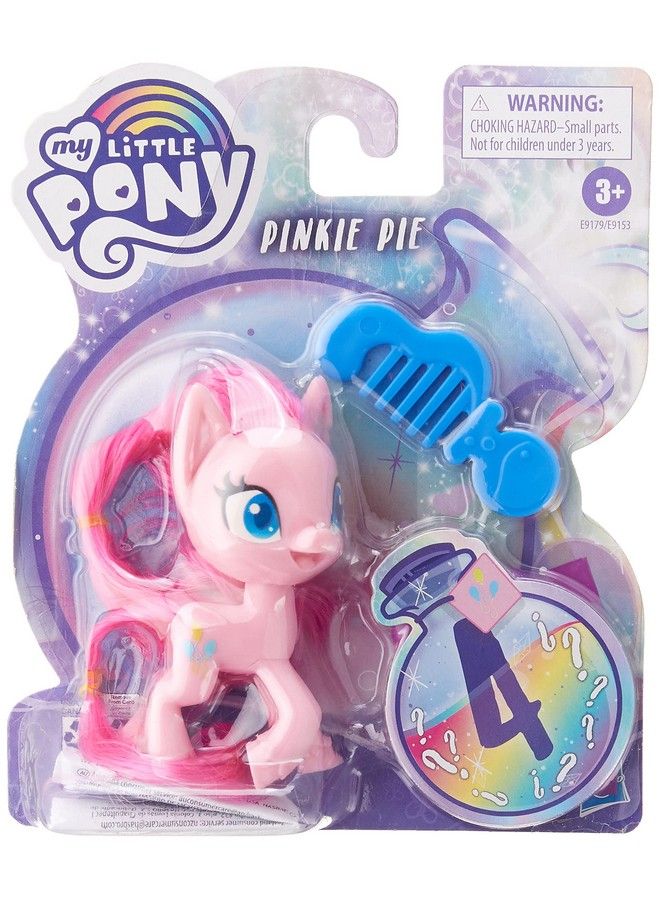 Pinkie Pie Potion Pony Figure 3 Inch Pink Pony Toy With Brushable Hair Comb And 4 Surprise Accessories