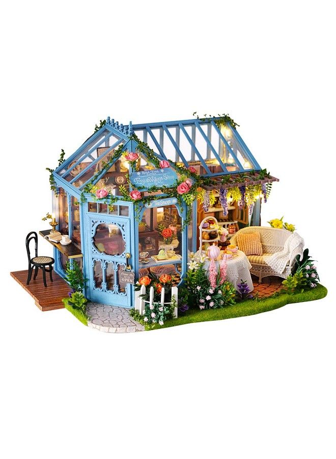 Dollhouse Miniature Diy House Kit Creative Room With Furniture For Romantic Artwork Gift Rose Garden Tea House