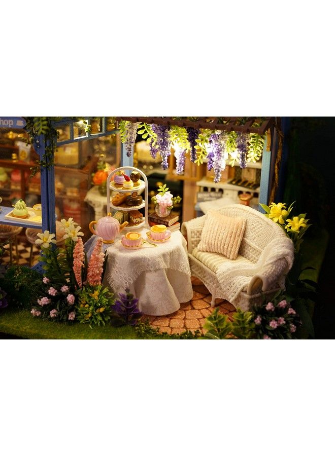 Dollhouse Miniature Diy House Kit Creative Room With Furniture For Romantic Artwork Gift Rose Garden Tea House