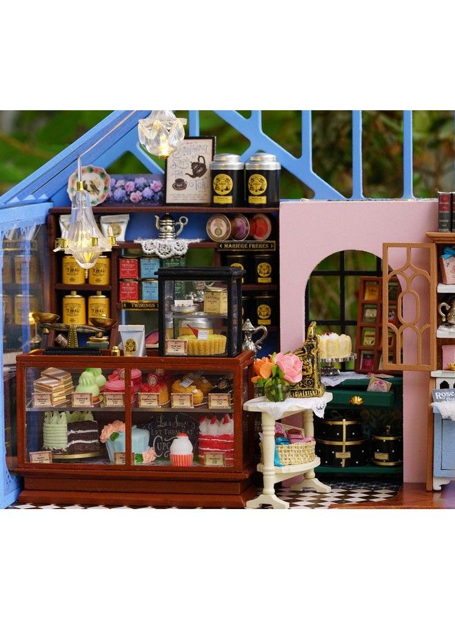 Dollhouse Miniature Diy House Kit Creative Room With Furniture For Romantic Artwork Gift Rose Garden Tea House