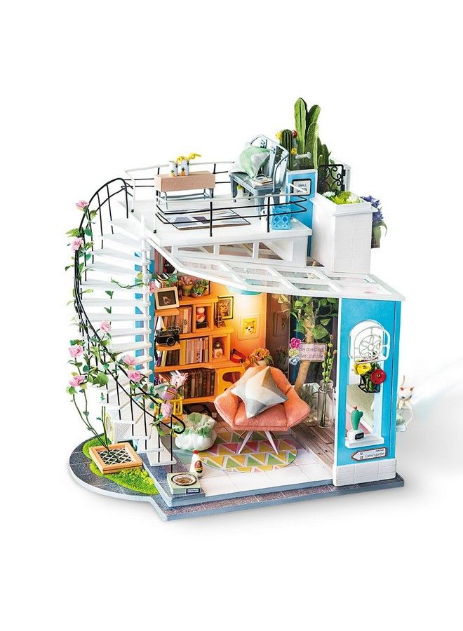 Diy Miniature Dollhouse Kit 1:24 Scale Dollhouse Room Kit With Led Light Diy House Kit With Furniture Best Birthday For Women And Men
